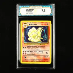 TQG 7.5 NM+ 1999 Pokemon ENG Ninetales #12/102 Holo - Image 1