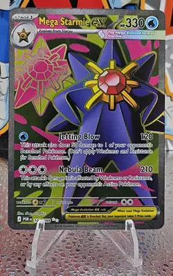 Pokemon Perfect Order Mega Starmie ex Secret Rare Holo Full Art 102/088 - Image 1