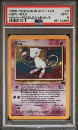 PSA 9 - Mew 09/53 Wotc 2000 Pokemon Black Star Promo Holo - Image 1