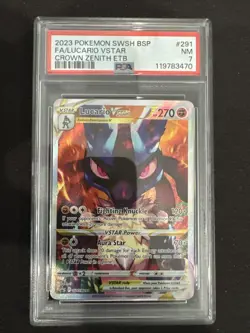2023 Pokemon SWSH Lucario VSTAR Crown Zenith ETB Star Promo PSA 7 Near mint - Image 1