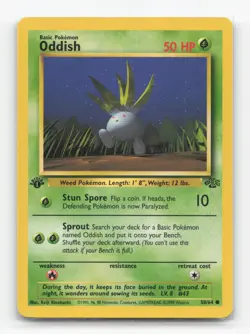 Pokemon TCG - Oddish 58/64 Moderately Played Common Jungle 1st Edition - Image 1
