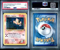 PSA 7 BLAINE'S MOLTRES SWIRL 2000 POKEMON GYM HEROES HOLO NM! 😍 - Image 1