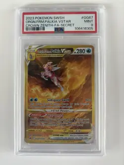 Pokemon Origin Forme Palkia VSTAR GG67 Crown Zenith Secret Holo 280 HP PSA 9 - Image 1