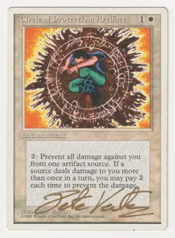 Gold Signed Circle of Protection: Artifacts HP Artist Pete Venters MTG Magic! - Image 1