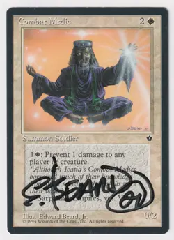 Signed Combat Medic HP Fallen Empires Artist Edward P. Beard, Jr. MTG Misprint! - Image 1