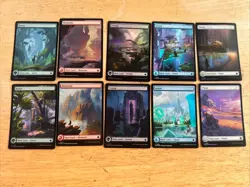 FOIL Basic Land Set - Full Art - One of Each - MtG Foundations - NM - Image 1