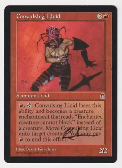 Signed Convulsing Licid MP Stronghold Artist Scott Kirschner 1998 WOTC MTG Magic - Image 1