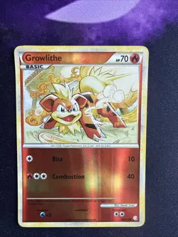 Growlithe 65/123 Heartgold & Soulsilver Reverse Holo 2010 Pokemon Card LP - Image 1
