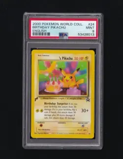 PSA 9 Mint 2000 Birthday Pikachu English Promo Pokemon Card Vintage Rare - Image 1