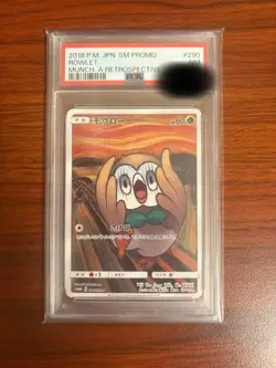 PSA 7 NM 2018 Rowlet 290/SM-P Munch Scream Promo Pokemon Card Japanese - Image 1