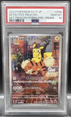 PSA 10 detective pikachu 098/sv-p nintendo promo pokemon card japanese 2023 - Image 2