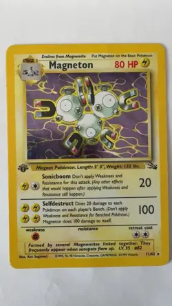 Pokemon Magneton Holo 1st Edition - Fossil - 11/62 LP - Image 1