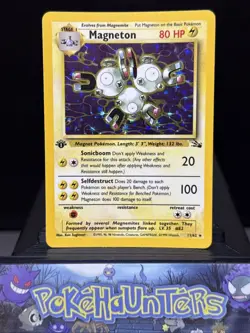 Pokemon Card Magneton 11/62 Holo Rare Fossil Set WOTC 1st Edition Near Mint - Image 1