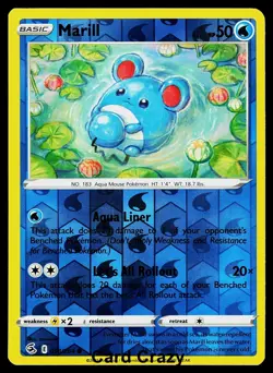 Marill 058/264 Reverse Holo - SWSH08: Fusion Strike Pokemon Card (LP) - Image 1
