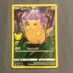 Pokemon Pikachu TCG Holo Rare Card 2021 Celebrations Series 5/25 25th - Image 1