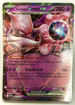 Pokemon Card Team Rocket’s Mewtwo Ex 081/182 Destined Rivals Double Rare NM - Image 1