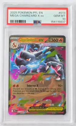 2025 Pokemon PFL EN Mega Charizard X EX 013/094 PSA 10 - Image 1