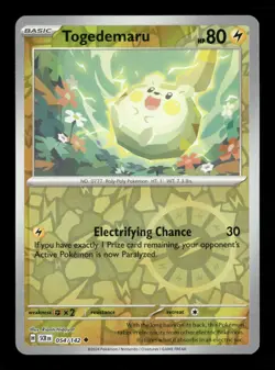 Togedemaru Stellar Crown 54/142 Pokemon Reverse Holo Near Mint Rianti Hidayat - Image 1