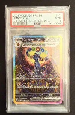 Pokemon Umbreon ex Sv: Prismatic Evolutions Special Illustration Rare PSA 9 MINT - Image 1
