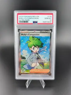 Wally's Compassion 176/132 PSA 10 Mega Evolution Ultra Rare Full Art Pokemon TCG - Image 1