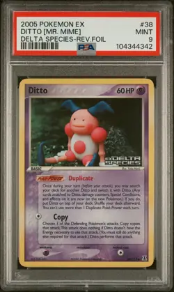2005 Pokemon Ditto [Mr. Mime] EX Delta Species Reverse Holo #38 PSA 9 - Image 1