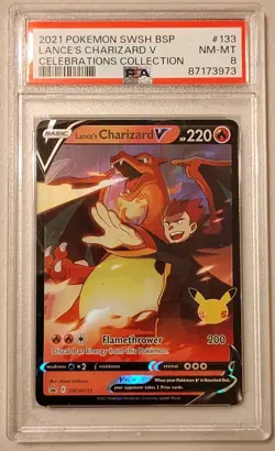 Charizard V Psa 8 2021 Pokemon Celebrations SWSH133 Lance's Charizard - Image 1