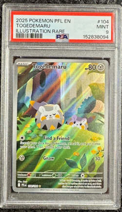 2025 POKEMON PFL EN TOGEDEMARU ILLUSTRATION RARE #104 💎 PSA 9 - Image 1