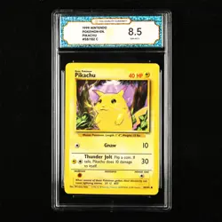 TQG 8.5 NM-MT+ 1999 Pokemon ENG Pikachu #58/102 C(1) - Image 1