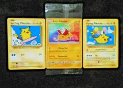 Sealed Ash's Pikachu Movie Promo Sm108 Surfing Flying 110-111 Pokemon Card Lot - Image 1