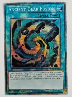 YuGiOh Rarity V 5 RA05-EN063 Ancient Gear Fusion Starlight Rare - Image 1