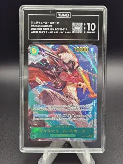 2025 One Piece Japanese OP14 The Azure Sea's Seven Dracule Mihawk SEC Alt TAG 10 - Image 1