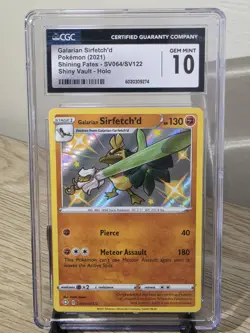 Galarian Sirfetch'd SV064/SV122 Shining Fates: Shiny Vault Holo CGC 10 GEM MINT - Image 1