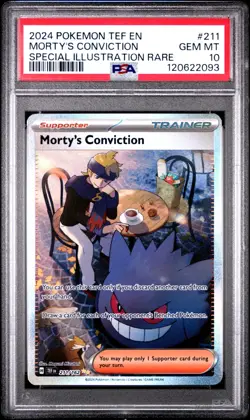 POKEMON PSA 10 SV Temporal Forces Morty's Conviction 211/162 SIR *2093 - Image 1