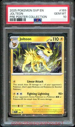 Pokemon Prismatic Poster Collection Promo Jolteon 169 PSA 10 - Image 1