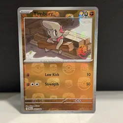 Timburr 047/086 Master Ball Holo Pokemon SV: Black Bolt English - Image 1