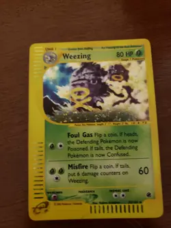 Pokemon TCG Weezing 32/165 Holographic Rare Expedition Base Set LP/MP - Image 1