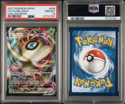 2021 POKEMON SWORD & SHIELD CHILLING REIGN #008 FULL ART/CELEBI VMAX PSA 10 - Image 1
