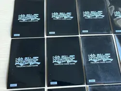 25 Yugioh Official Playing Card Game Sleeves RARE Konami 96KT Black Color USED - Image 2