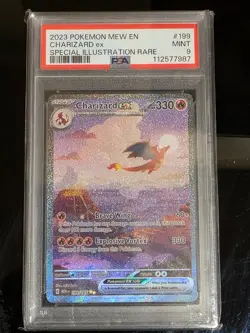 2023 POKEMON MEW EN-151 SPECIAL ILLUSTRATION RARE 199/165 CHARIZARD EX PSA 9 - Image 3