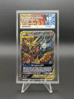 Pokemon TCG Moltres & Zapdos & Articuno GX SM210 Full Art ACE 10 GEM MINT - Image 1