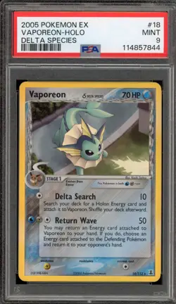 Pokemon Vaporeon EX Delta Species Holo Rare #18 PSA 9 Mint - Image 1
