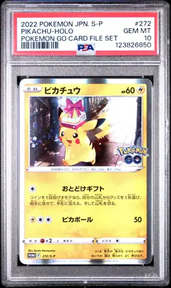 2022 POKEMON JPN S PROMO POKEMON GO CARD FILE SET #272 PIKACHU-HOLO PSA 10 - Image 1