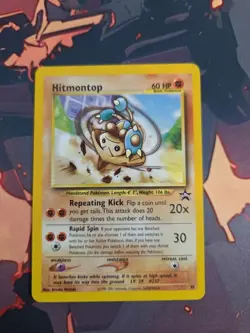 HitmonTop #37 Black Star Promo WOTC Pokemon TCG Card LP - Image 1