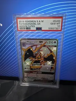 Pokemon Naganadel GX TCG SV63/SV94 Hidden Fates Full Art PSA 10 - Image 1