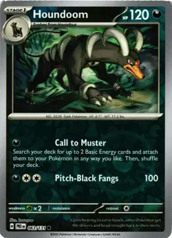 Pokemon TCG Houndoom Reverse Holo SV: Prismatic Evolutions 063/131 NM - Image 1