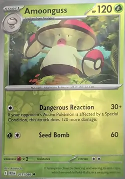 Amoonguss 011/086 Uncommon Black Bolt Pokemon Reverse Holo Near Mint - Image 1