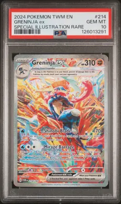 2024 POKEMON TWM EN-TWILIGHT MASQUERADE #214 GRENINJA EX PSA 10 - Image 1