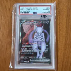 Pokemon TCG Team Rockets Mewtwo EX 213/182 Full Art Destined Rivals PSA 10 - Image 1