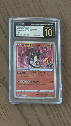 CGC Pristine 10 Radiant Charizard 011/071 Pokemon GO Japanese Holo Slab - Image 2