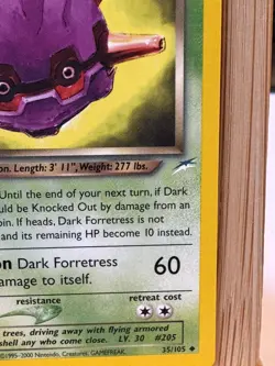 2002 POKEMON NEO DESTINY DARK FORRETRESS #35L/P NM - Image 3